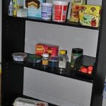 shelves with food