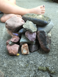 rocks and feet