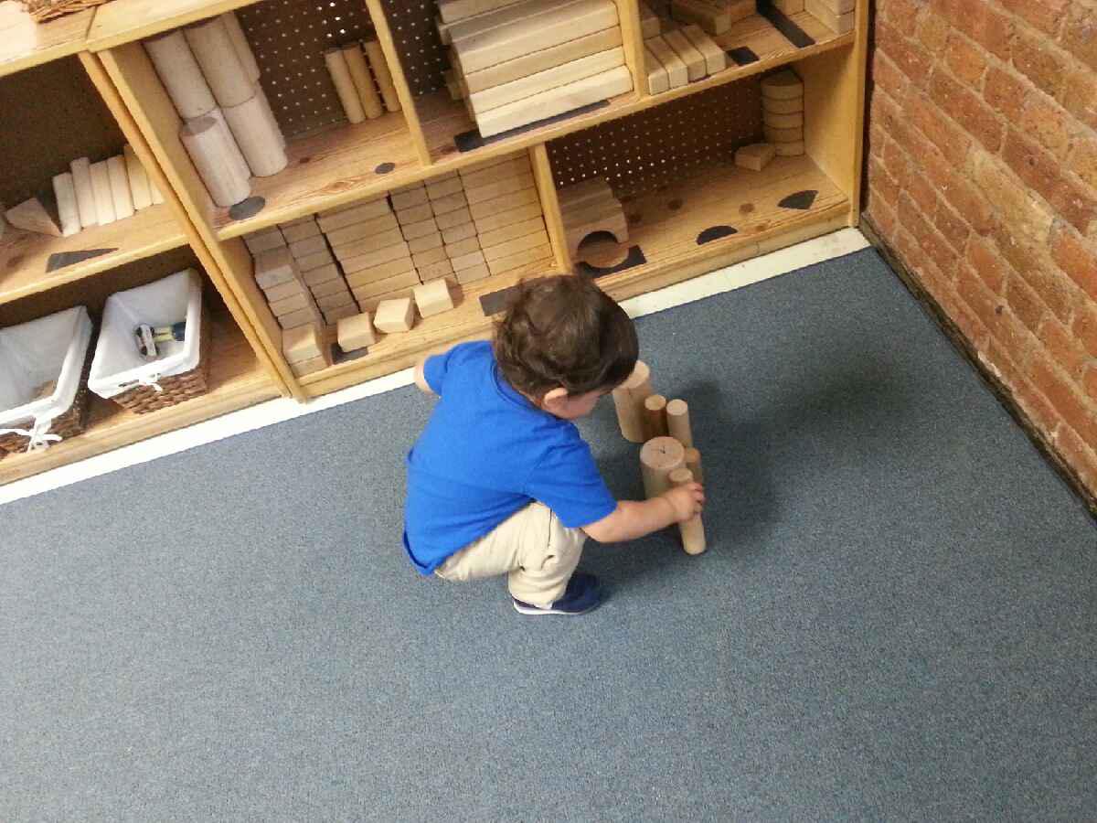 child with blocks